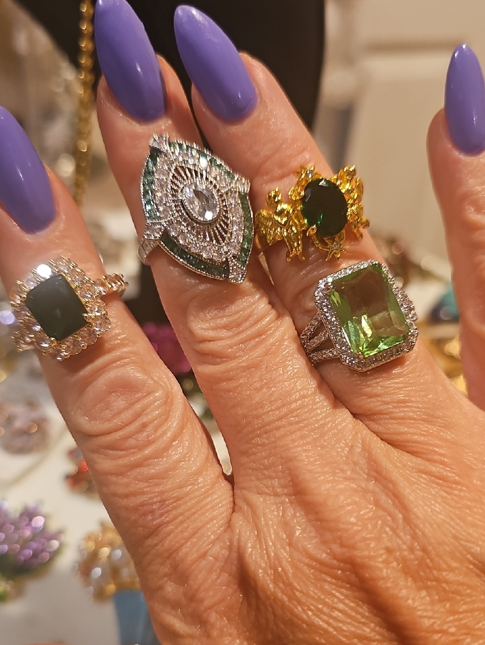 Fashion jewelry rings bundle size 8